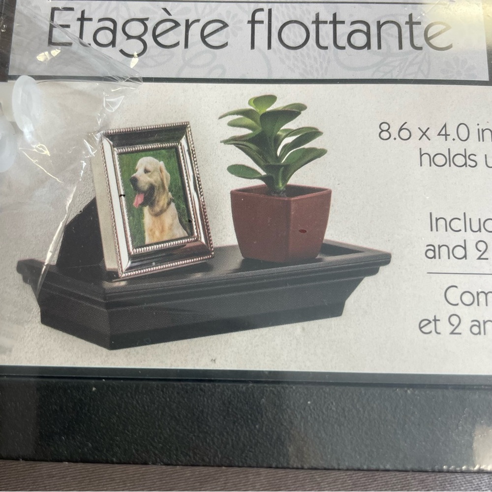 Floating shelves NEW in package, set of 4 black small shelves